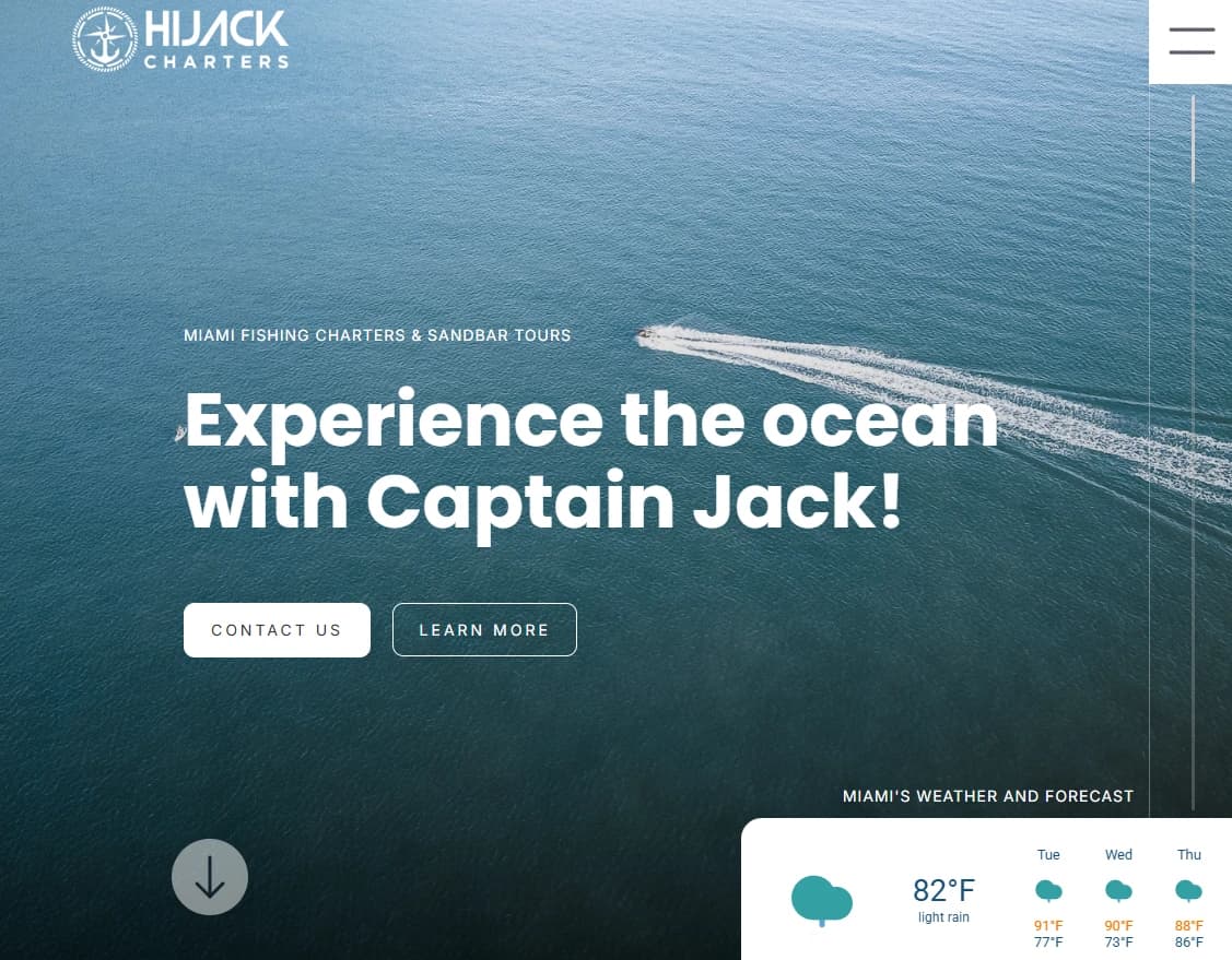 Hijack Charters website